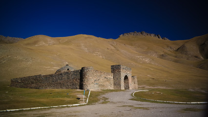 Fototapeta premium Tash Rabat caravanserai in Tian Shan mountain in Naryn province, Kyrgyzstan