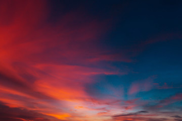 Fototapeta na wymiar Sunset sky with clouds and bright sky background.