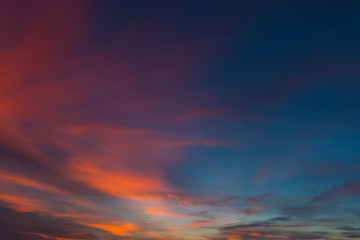 Fototapeta na wymiar Sunset sky with clouds and bright sky background.