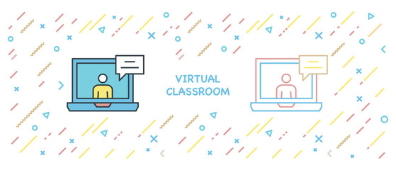 VIRTUAL CLASSROOM ICON CONCEPT