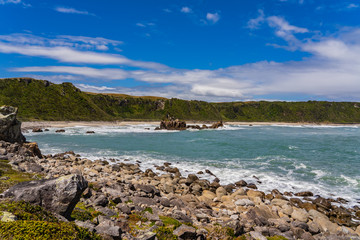 West coast rocky beach, Cape Foulwind, Westport, New Zealand, amazing beach of cape foulwind in New Zealand