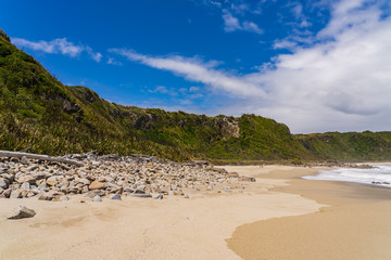 West coast rocky beach, Cape Foulwind, Westport, New Zealand, amazing beach of cape foulwind in New Zealand