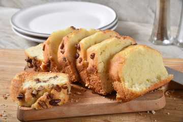 Sliced pound cake