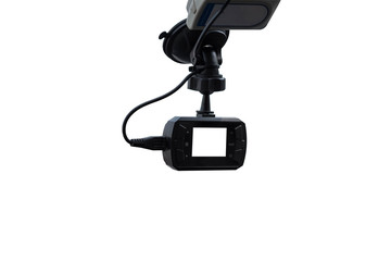 CCTV car cameraisolated on white background with clipping path.