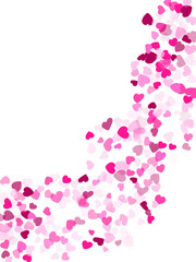 Hearts confetti flying vector background graphic design.