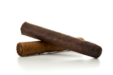 Handmade cigars isolated