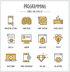 PROGRAMMING LINE ICON SET