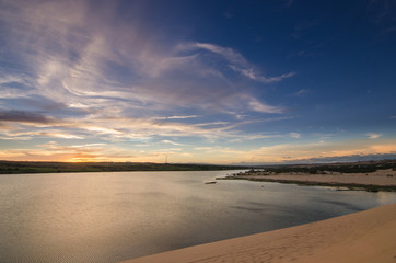 Desert with blue sky.