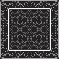 Design Of A Scarf With A Geometric Pattern . Vector illustration. Black and white color. For fashion print, modern design, scrapbooking, background.