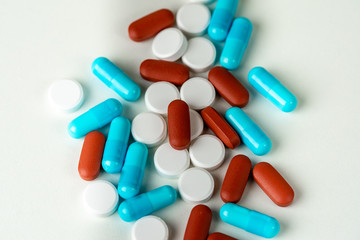 Several Types of Pills Close Up