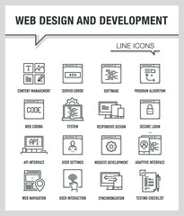 WEB DESIGN AND DEVELOPMENT LINE ICONS