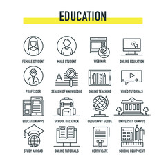 EDUCATION LINE ICONS