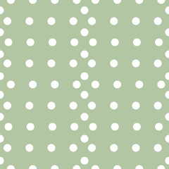 Seamless green polka dot background. Vector illustration