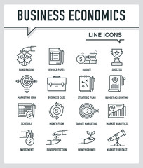 BUSINESS ECONOMICS LINE ICONS