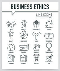 BUSINESS ETHICS LINE ICONS