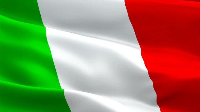 Italian flag Closeup 1080p Full HD 1920X1080 footage video waving in wind. National 3d Italian flag waving. Sign of Italy seamless loop animation. Italian flag HD resolution Background 1080p