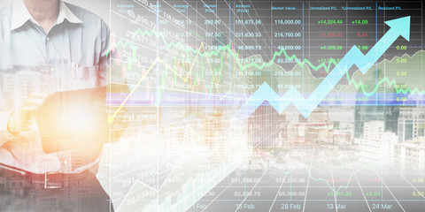 Control and operate tablet to control and connect big data of real estate background.