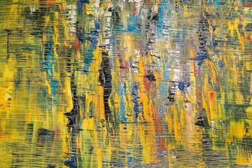 Abstract Painting Art: Strokes with Different Color Patterns like Blue, Yellow, Orange, Green, Red © GioRez