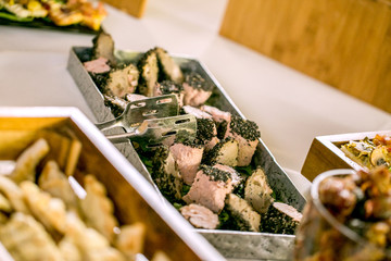 Table with delicious finger food