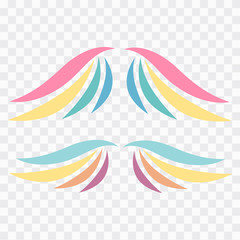 Wings angel set. Bird wings vector logo. Vector angel winged label