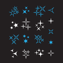 Fototapeta premium Glowing light effect star. Sparkle lights vector