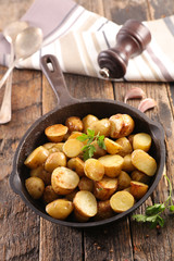 grilled potato and herbs