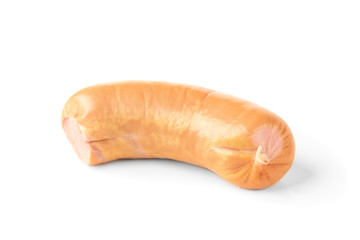 Frankfurter sausage isolated on white background.