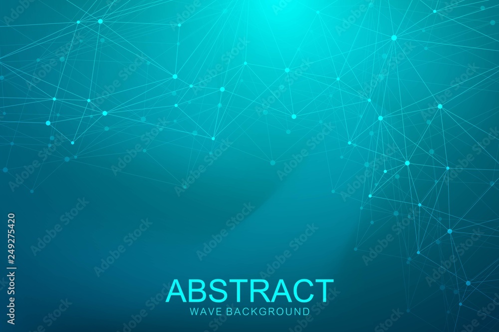 Leinwandbilder Networking connection concept abstract technology. Global network connections with points and lines. Big data visualization. Futuristic infographic. Vector illustration