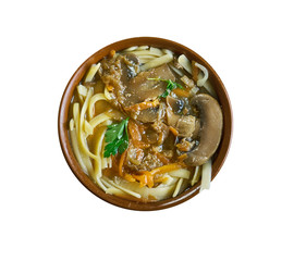 Russian  classic mushroom noodles