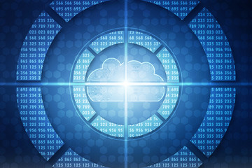 Obraz premium 2d rendering technology Cloud computing 