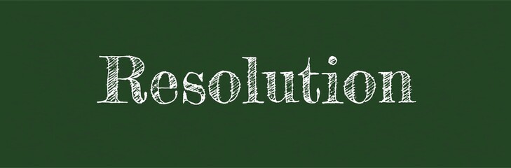 Resolution word concept