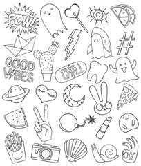 Patch set on white background