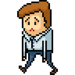 Fototapeta premium vector pixel art man depress