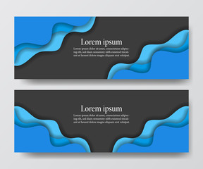 fluid liquid modern header banner template with paper craft cut style