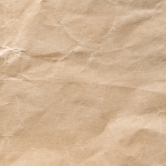 Brown crumpled paper texture background.