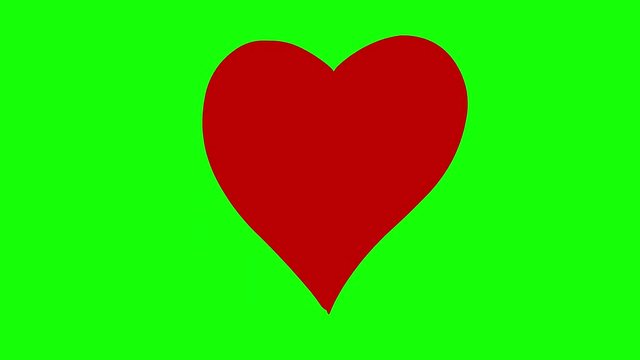 Hand draw a digital painting of hearts on white background. Doodle cartoon footage. Footage included green screen and luma matte.