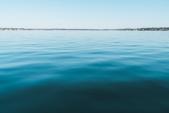 Calm water during a boat ride at Lake Wawasee, Indiana