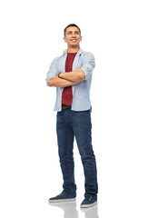 people concept - smiling young man over white background