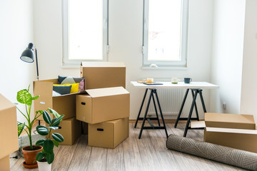 Boxes in new apartment