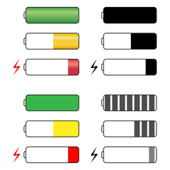 Set of battery charge level indicator