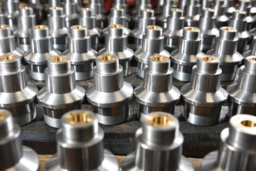 Components for the production of valves in the factory. Internal movable part of the valves.