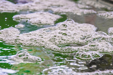 The bubbling water surface