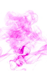Purple smoke on white background