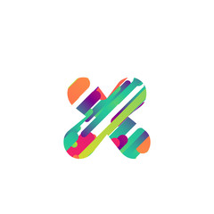 Colorful character from a typeset, vector illustration