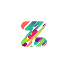 Colorful character from a typeset, vector illustration