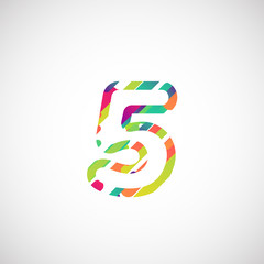 Colorful character from a typeset, vector illustration