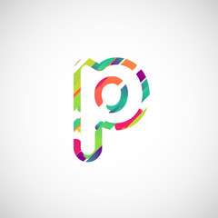 Fototapeta premium Colorful character from a typeset, vector illustration