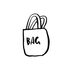 Shopping bag. Brush grunge icon. Vector illustration.