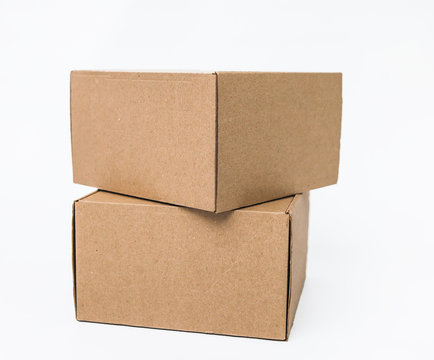 open cardboard box isolated on white background