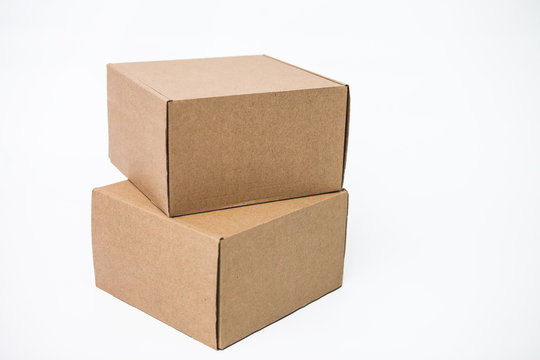 open cardboard box isolated on white background